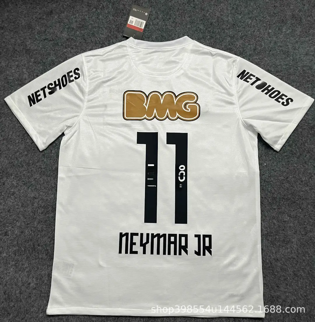 Brazil 2012 Santos Jersey Santos Commemorative Football Uniform No. 11 Neymar Retro White Children's Clothing — feature 3