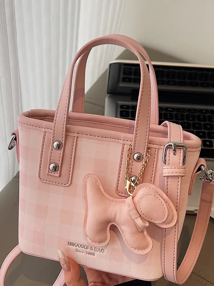 Women's Beige Checkered Diamond Shoulder Bag 2025