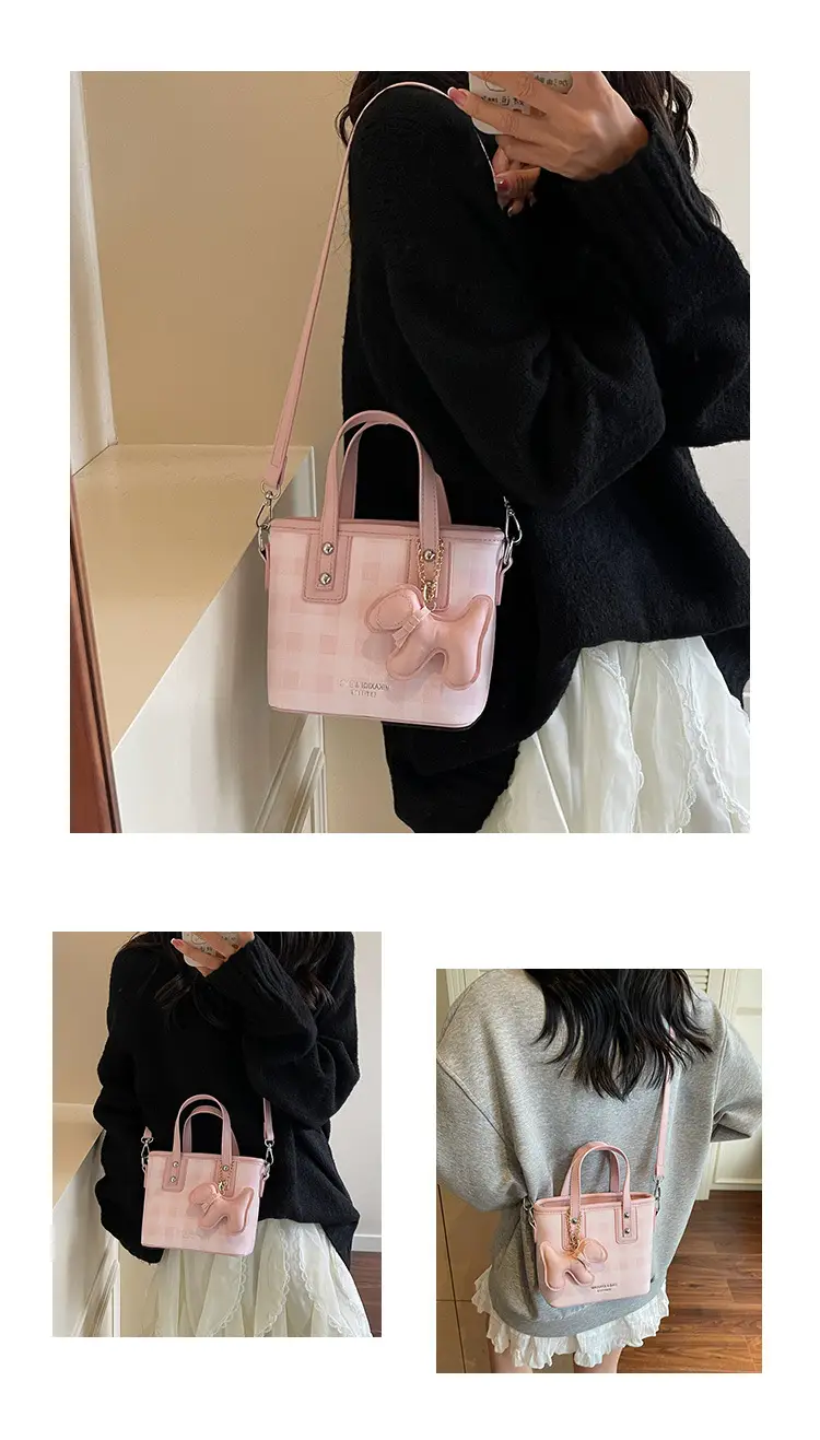 Women's Beige Checkered Diamond Shoulder Bag 2025 — feature 15