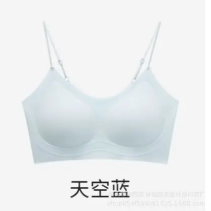 Seamless Invisible Liquid Foundation Bra Jelly Soft Support Ultra-Thin Spaghetti Strap Fixed Cup Push-Up Beautiful Back Strap Bra