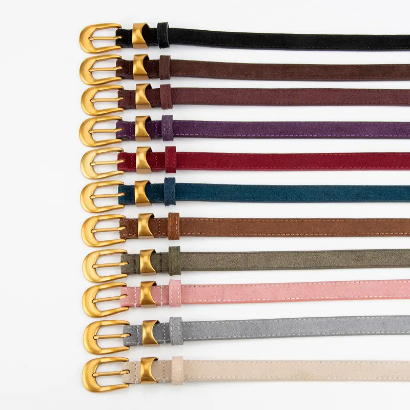 Women Cross-Border Frosted Suede Belt焦糖色 - Image 12