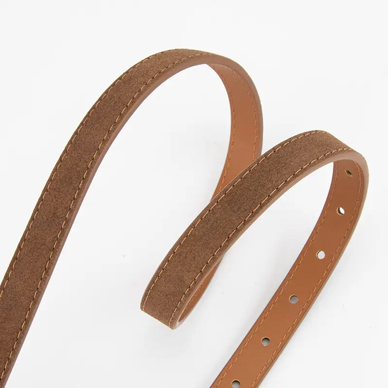 Women Cross-Border Frosted Suede Belt焦糖色 - Image 14