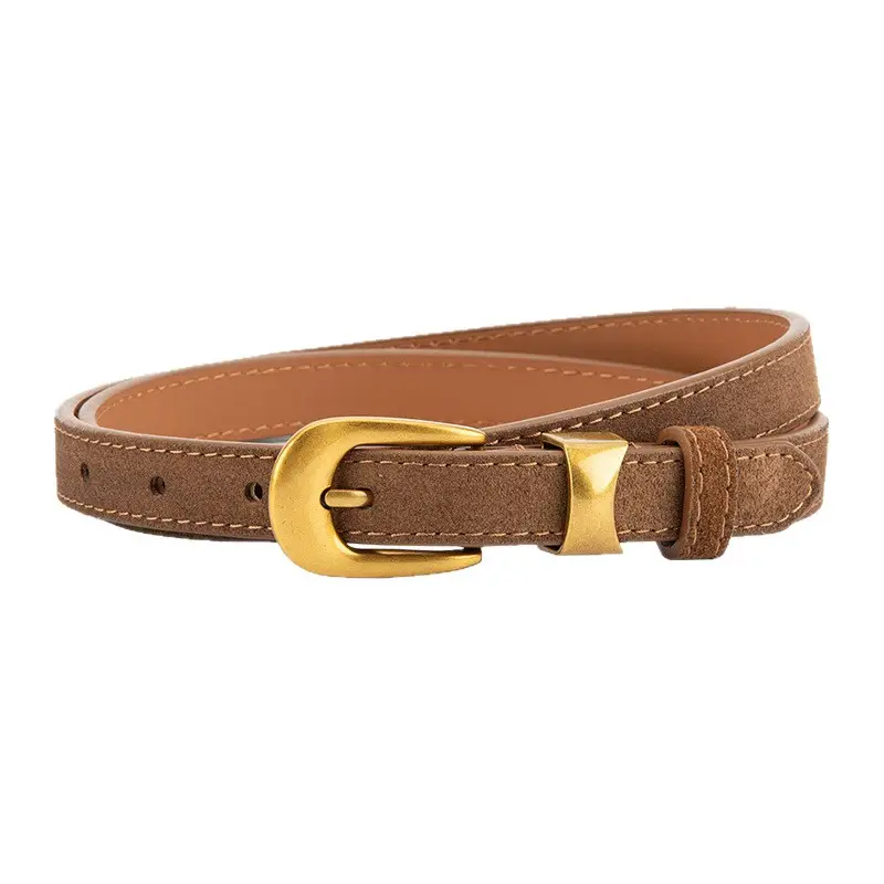 Women Cross-Border Frosted Suede Belt焦糖色 - Image 15