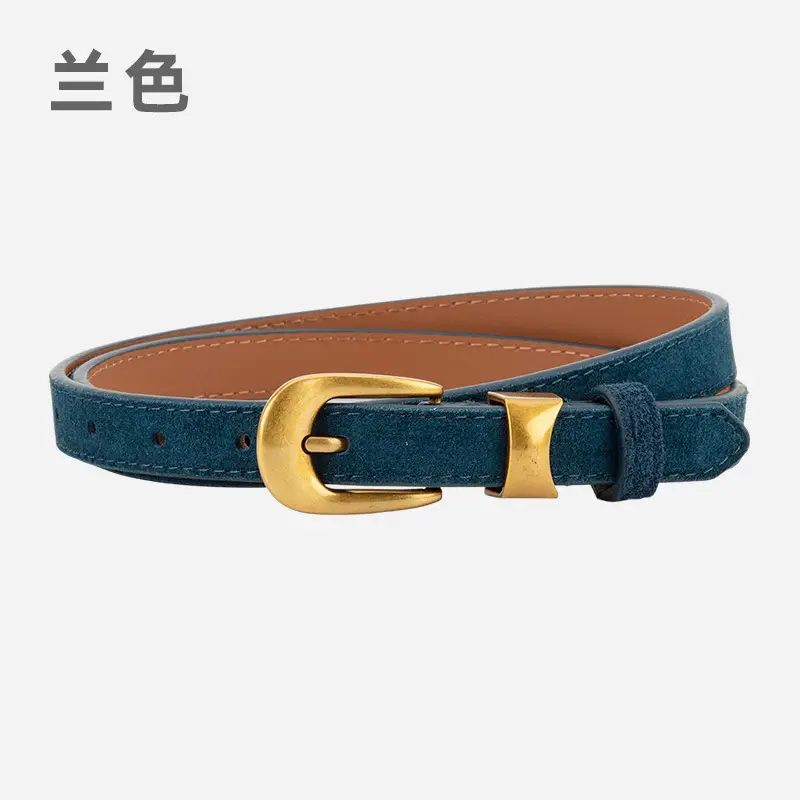 Women Cross-Border Frosted Suede Belt焦糖色 - Image 6