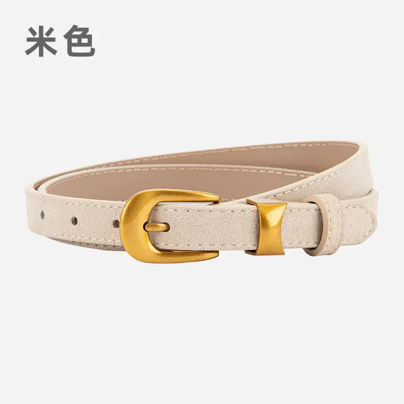 Women Cross-Border Frosted Suede Belt焦糖色 - Image 7