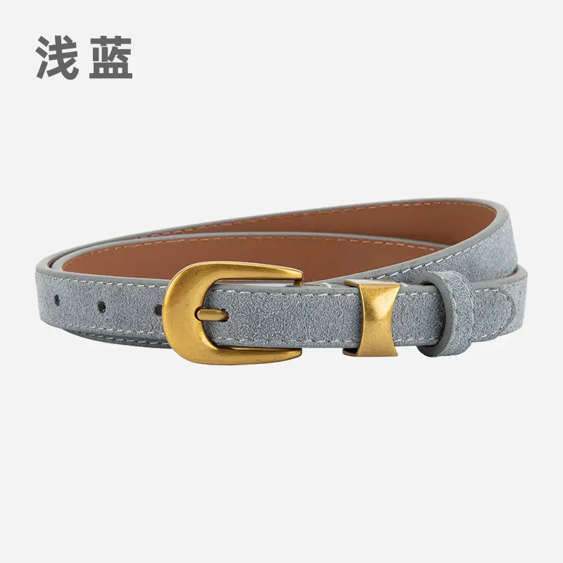 Women Cross-Border Frosted Suede Belt焦糖色 - Image 8