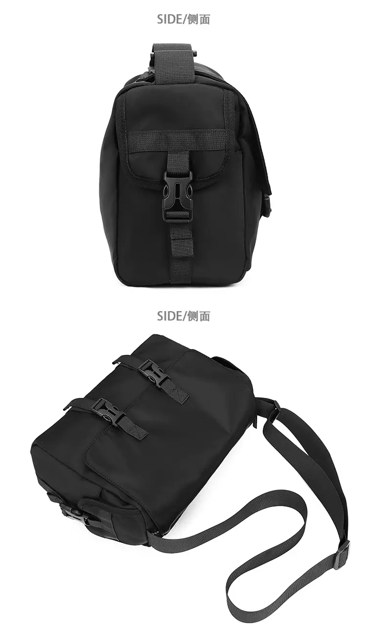 Men's Waterproof Crossbody Messenger Bag Black — feature 10