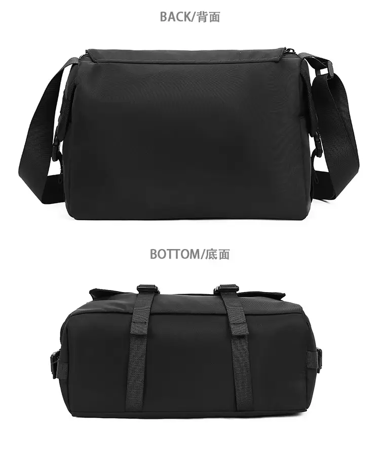 Men's Waterproof Crossbody Messenger Bag Black — feature 11