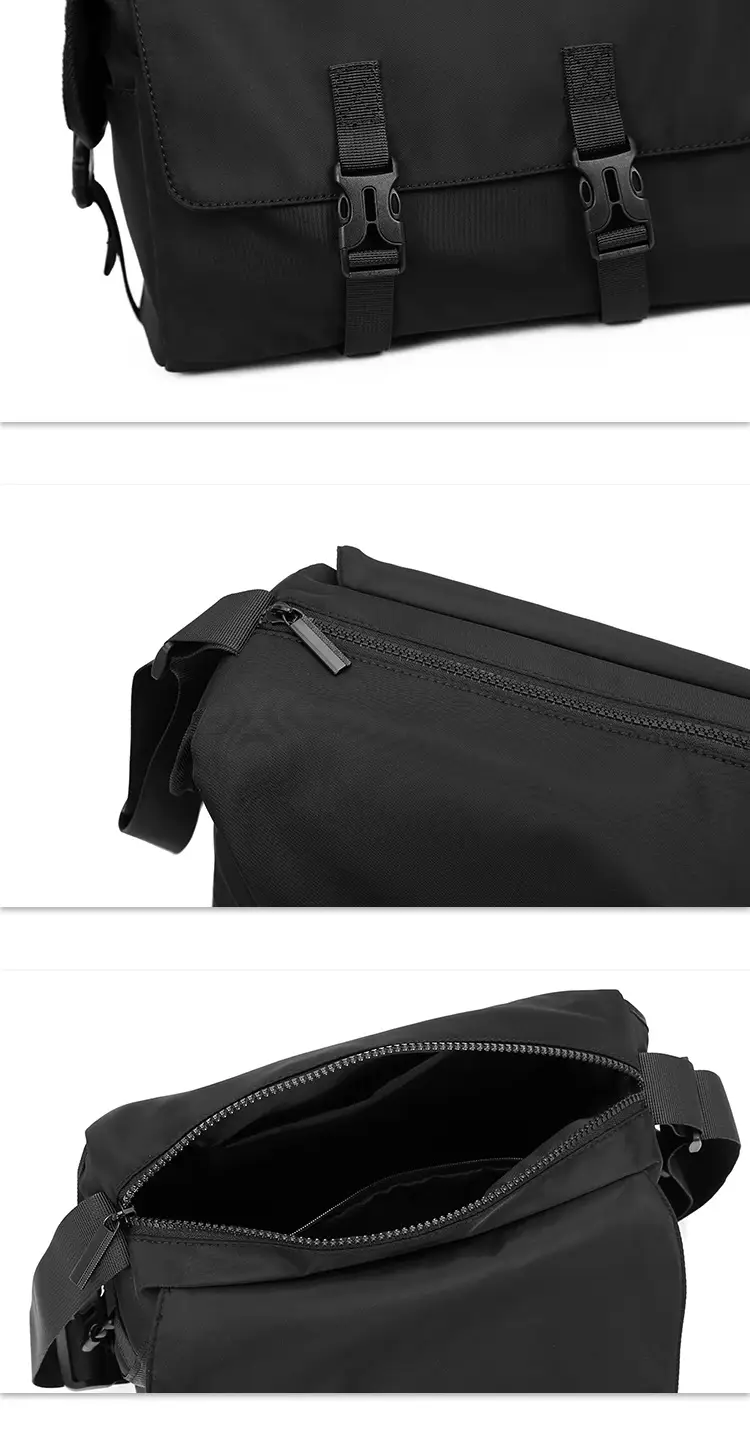 Men's Waterproof Crossbody Messenger Bag Black — feature 13