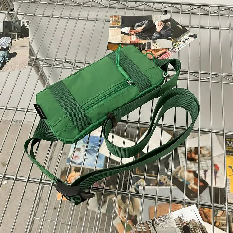 Men's Green Crossbody Bag with Mobile Holder