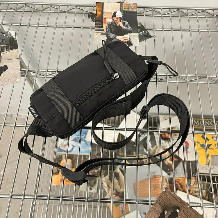 Men's Green Crossbody Bag with Mobile Holder