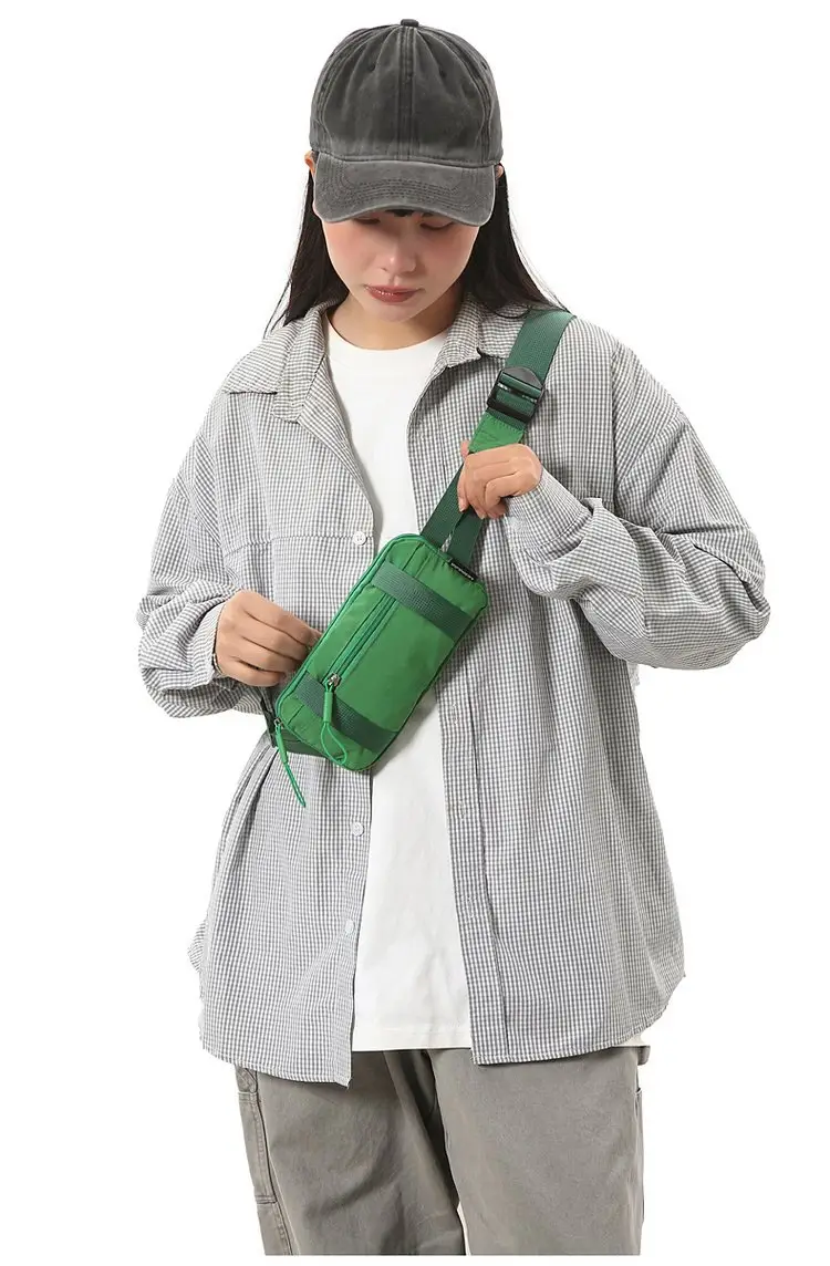 Men's Green Crossbody Bag with Mobile Holder — feature 17