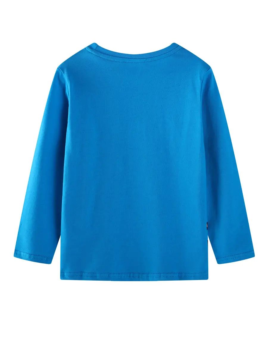Blue Long Sleeve T-Shirt for Boys Animal Print
