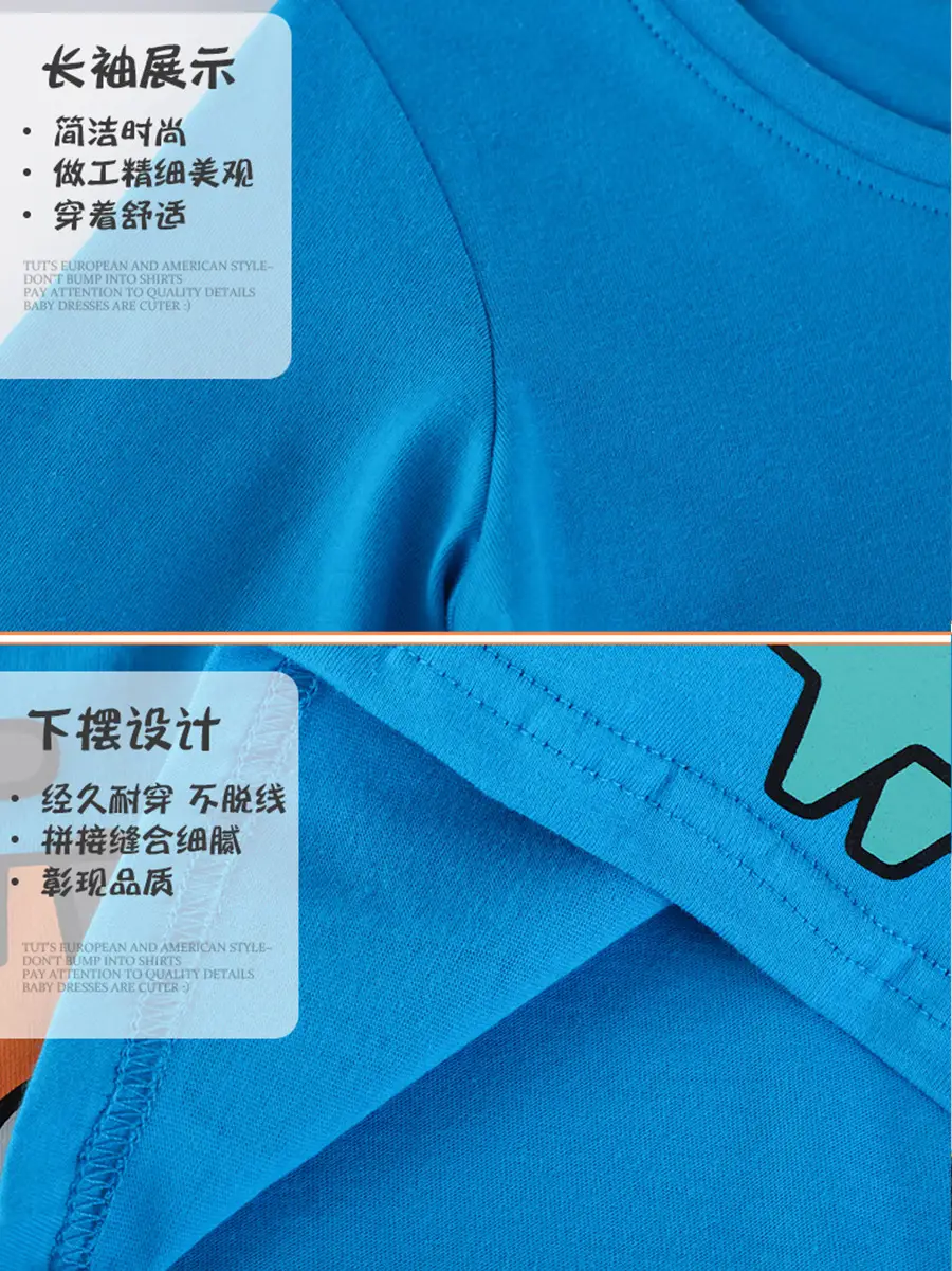 Blue Long Sleeve T-Shirt for Boys Animal Print