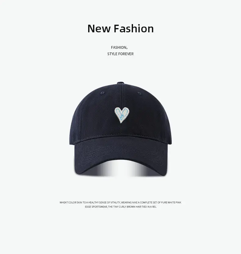 Korean Style Heart Patch Baseball Cap Olive Green — feature 15