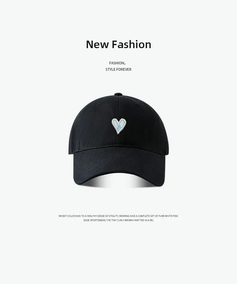 Korean Style Heart Patch Baseball Cap Olive Green — feature 17