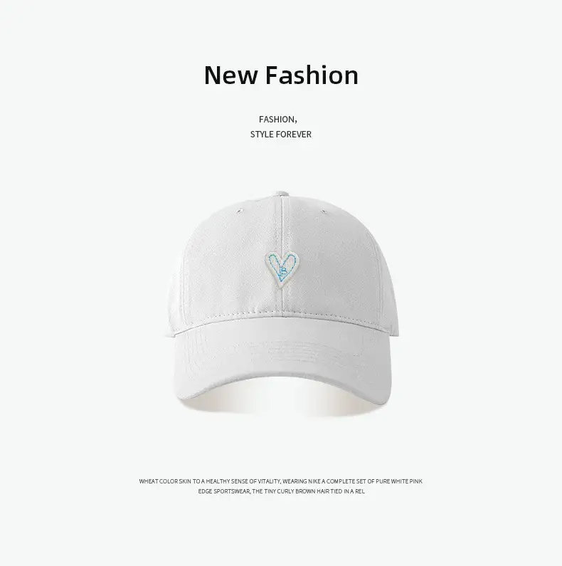Korean Style Heart Patch Baseball Cap Olive Green — feature 4