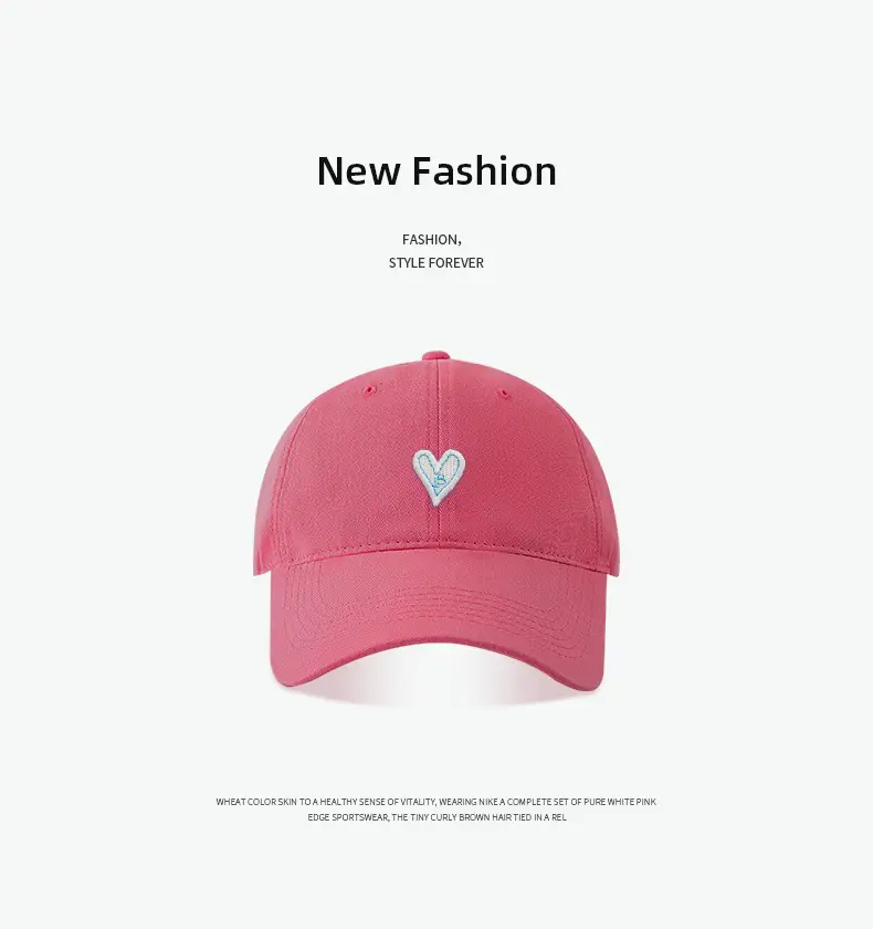 Korean Style Heart Patch Baseball Cap Olive Green — feature 5