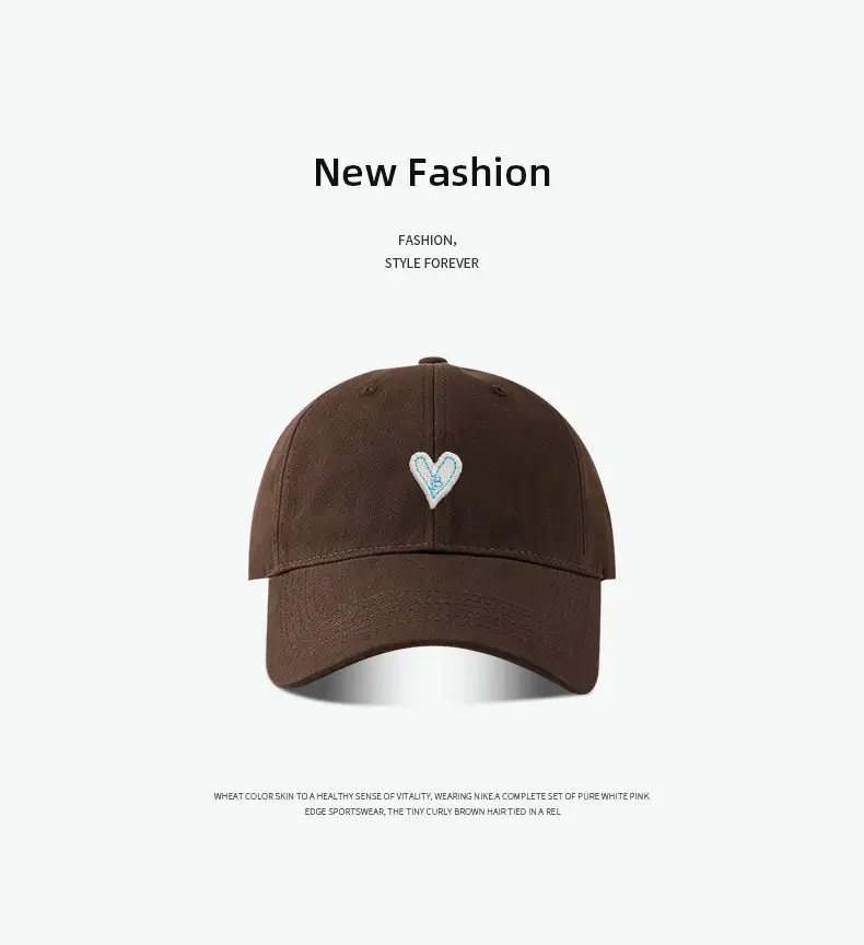 Korean Style Heart Patch Baseball Cap Olive Green — feature 6