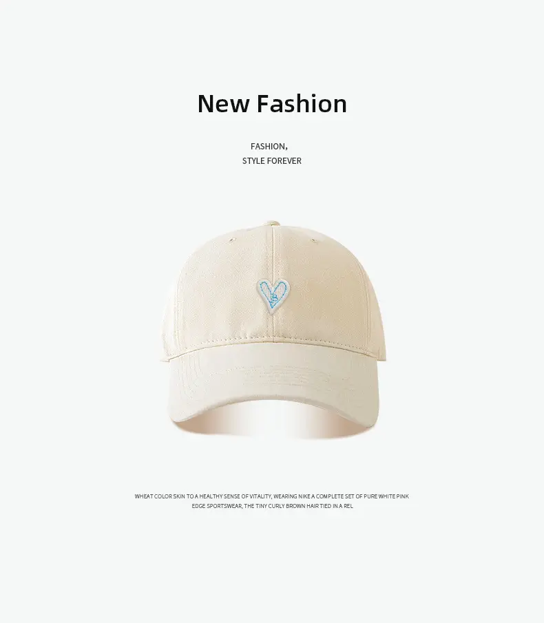 Korean Style Heart Patch Baseball Cap Olive Green — feature 8