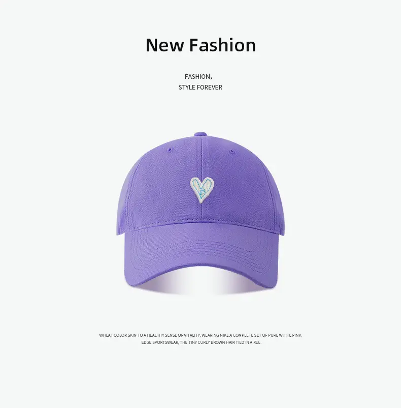 Korean Style Heart Patch Baseball Cap Olive Green — feature 9