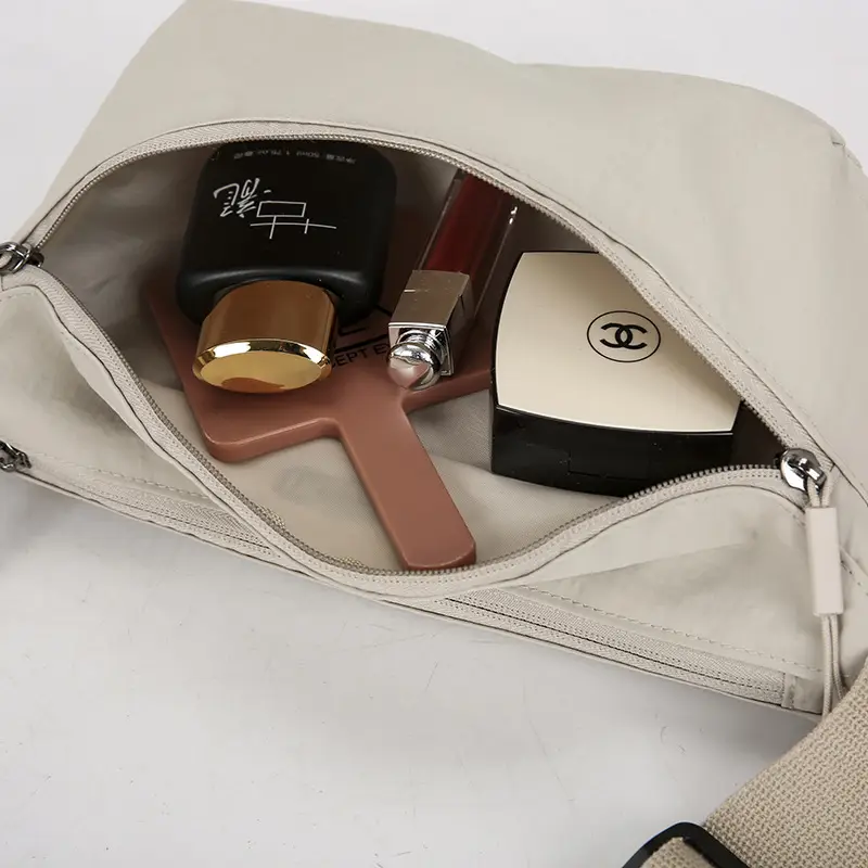 Women's Lightweight Nylon Shoulder Bag in Pink, Black, Green, Blue, White - Image 10