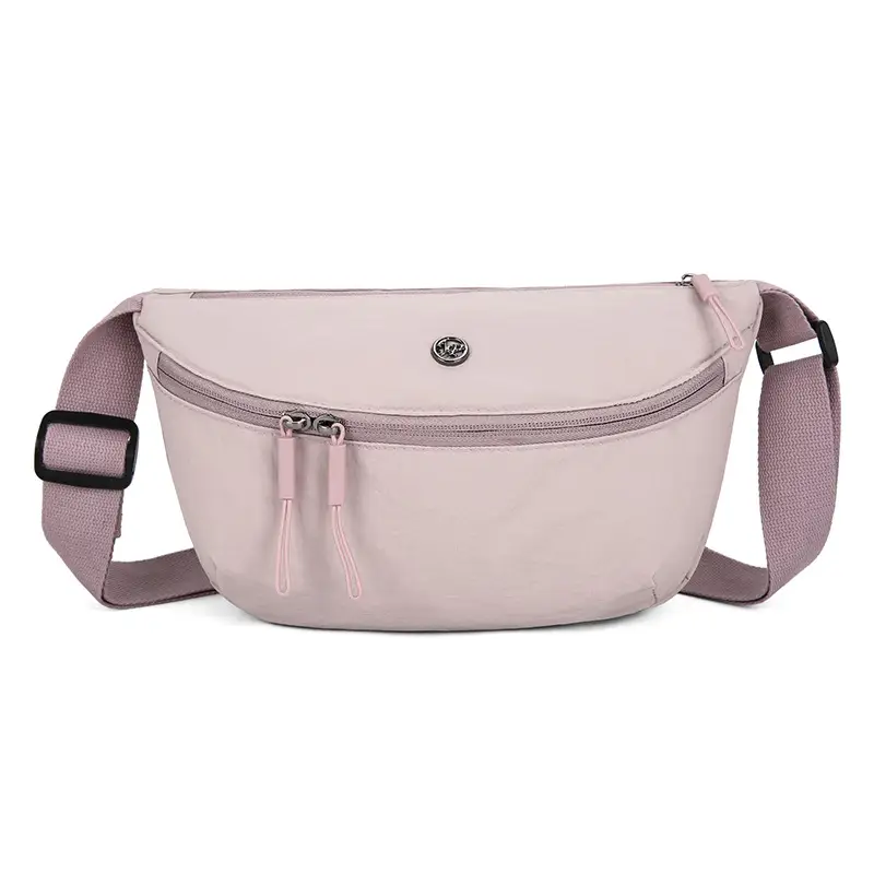 Women's Lightweight Nylon Shoulder Bag in Pink, Black, Green, Blue, White - Image 3