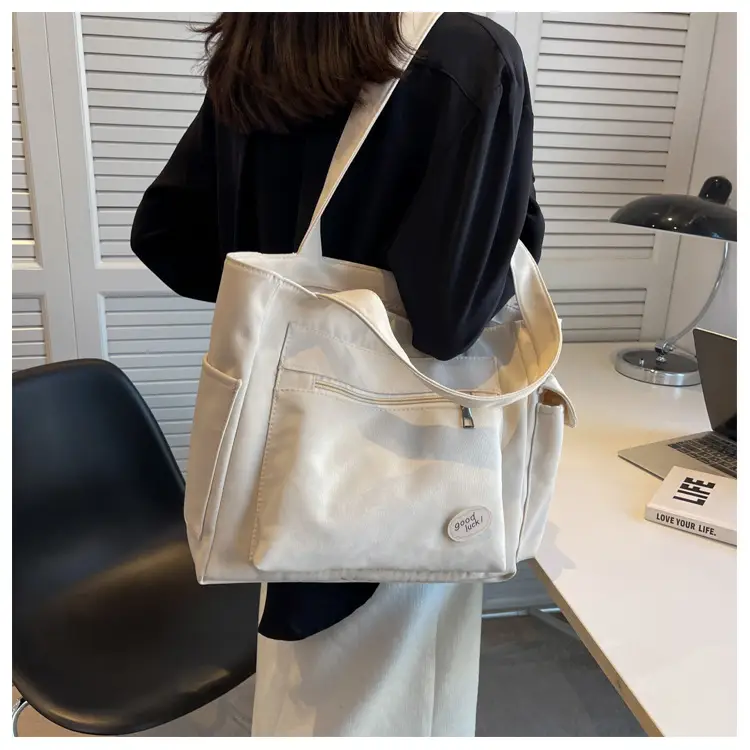 Green Canvas Shoulder Bag for Women Large Capacity — feature 17