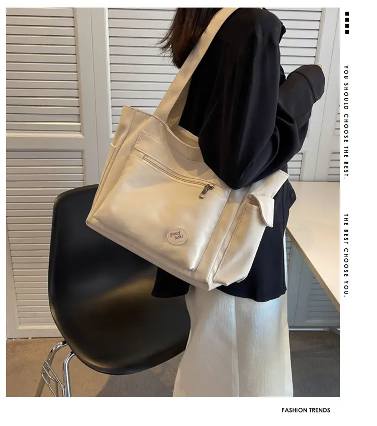 Green Canvas Shoulder Bag for Women Large Capacity — feature 2