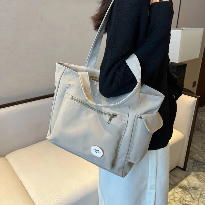 Green Canvas Shoulder Bag for Women Large Capacity - Image 3