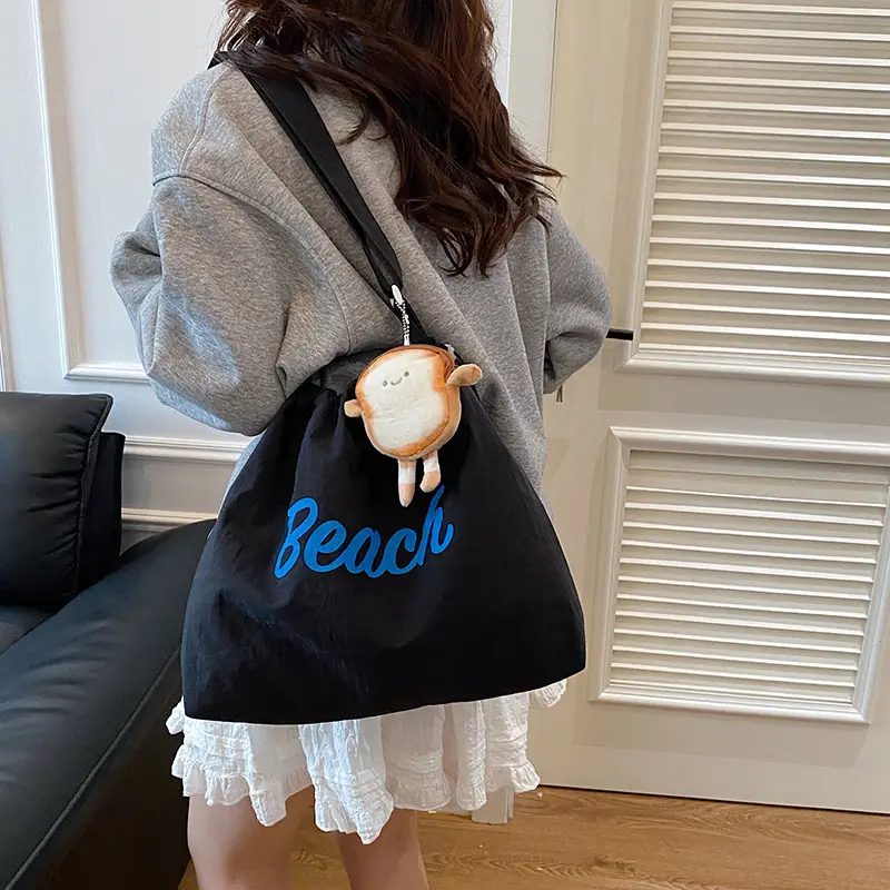 2025 Summer Drawstring Canvas Beach Tote Bag - Image 12