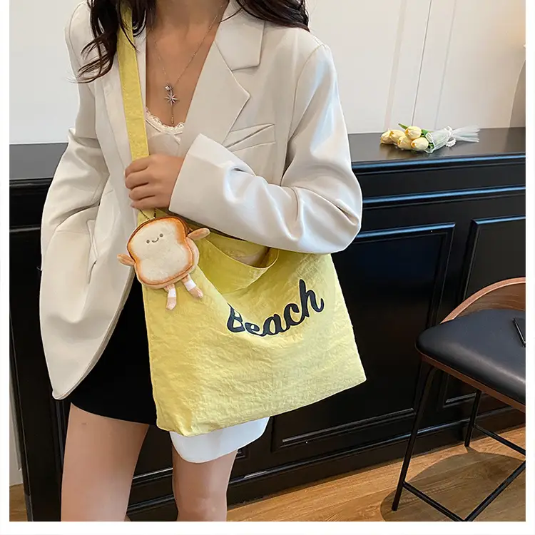 2025 Summer Drawstring Canvas Beach Tote Bag — feature 10