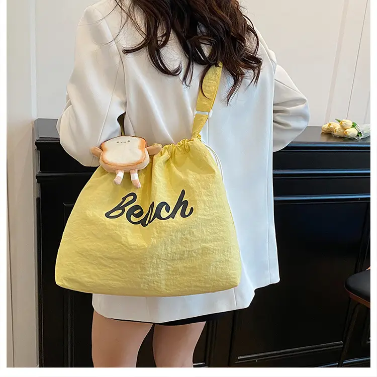 2025 Summer Drawstring Canvas Beach Tote Bag — feature 11