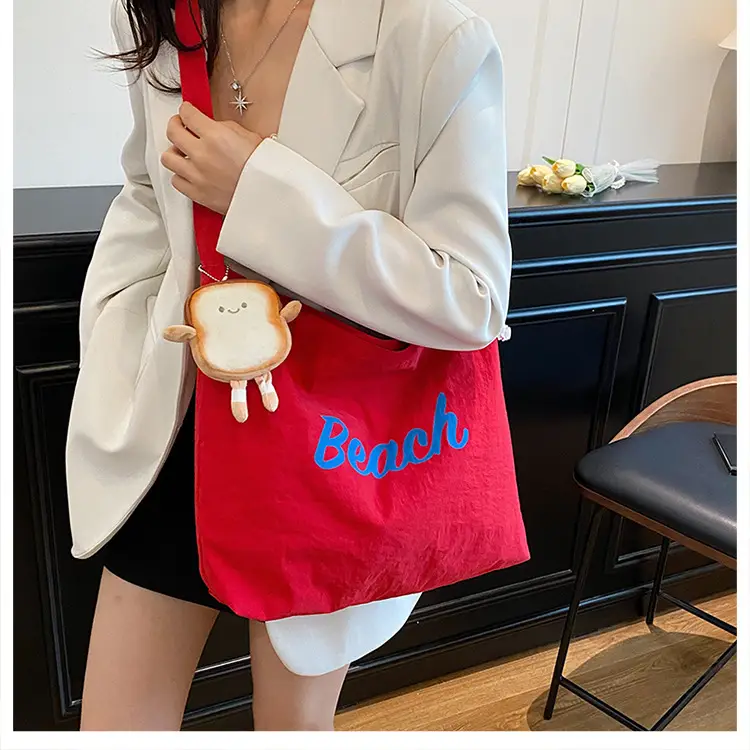 2025 Summer Drawstring Canvas Beach Tote Bag — feature 14