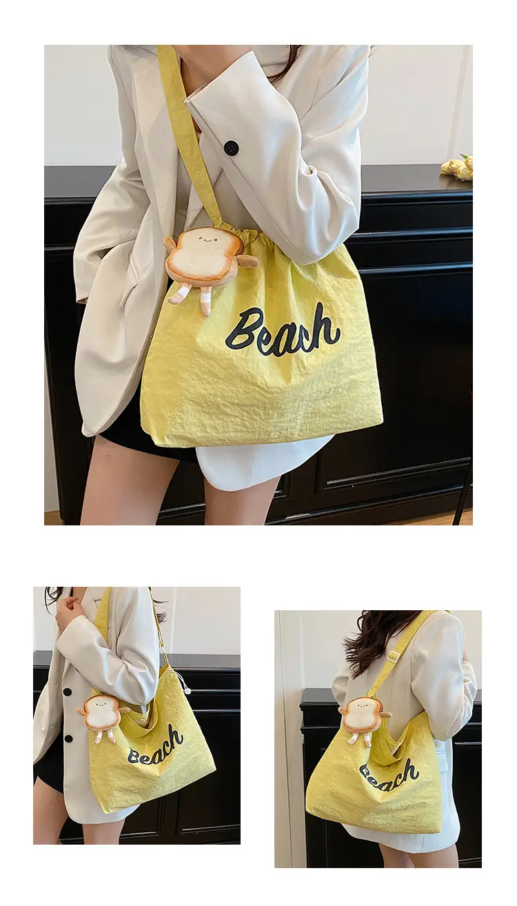 2025 Summer Drawstring Canvas Beach Tote Bag — feature 22