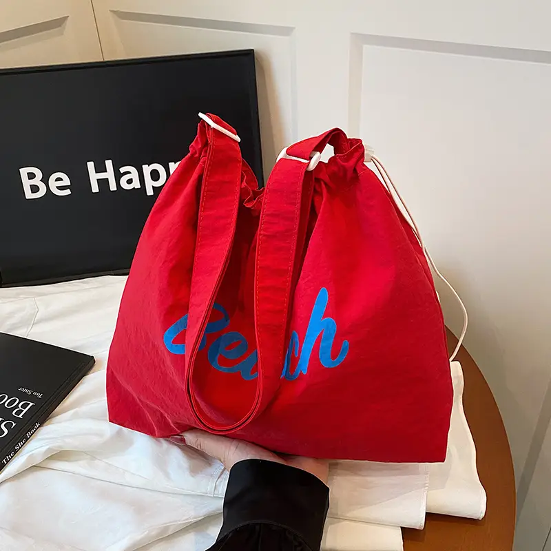 2025 Summer Drawstring Canvas Beach Tote Bag - Image 6