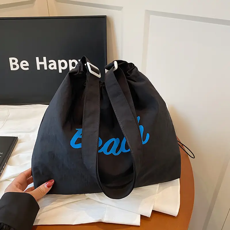 2025 Summer Drawstring Canvas Beach Tote Bag - Image 8