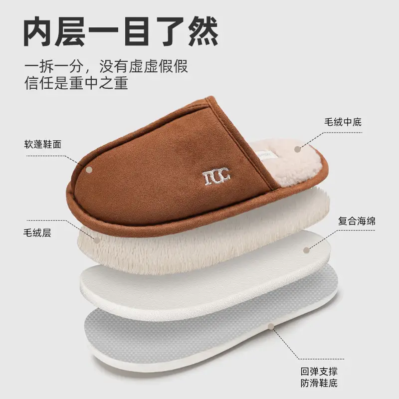 Women Cotton Warm Slippers Autumn Winter Non Slip - Image 7
