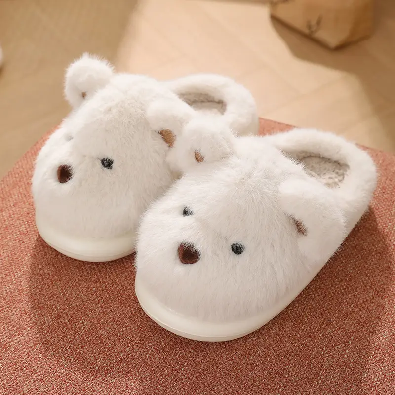 Cute Bear Furry Winter Slippers for Men Women - Image 3