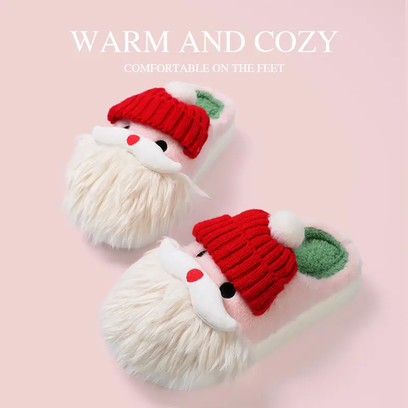 Cute Red Knit Christmas Slippers for Women 2025 - Image 6