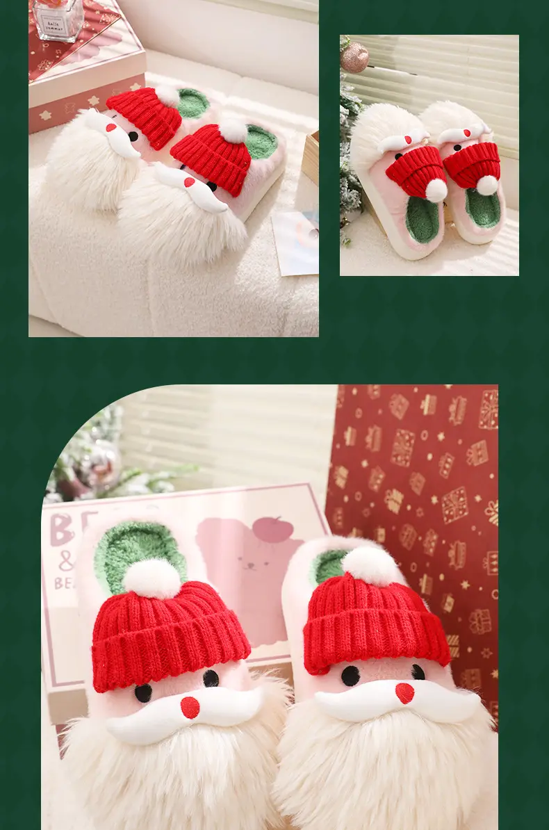 Cute Red Knit Christmas Slippers for Women 2025 — feature 15
