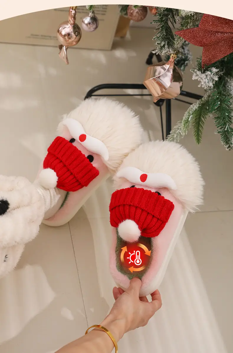 Cute Red Knit Christmas Slippers for Women 2025 — feature 8