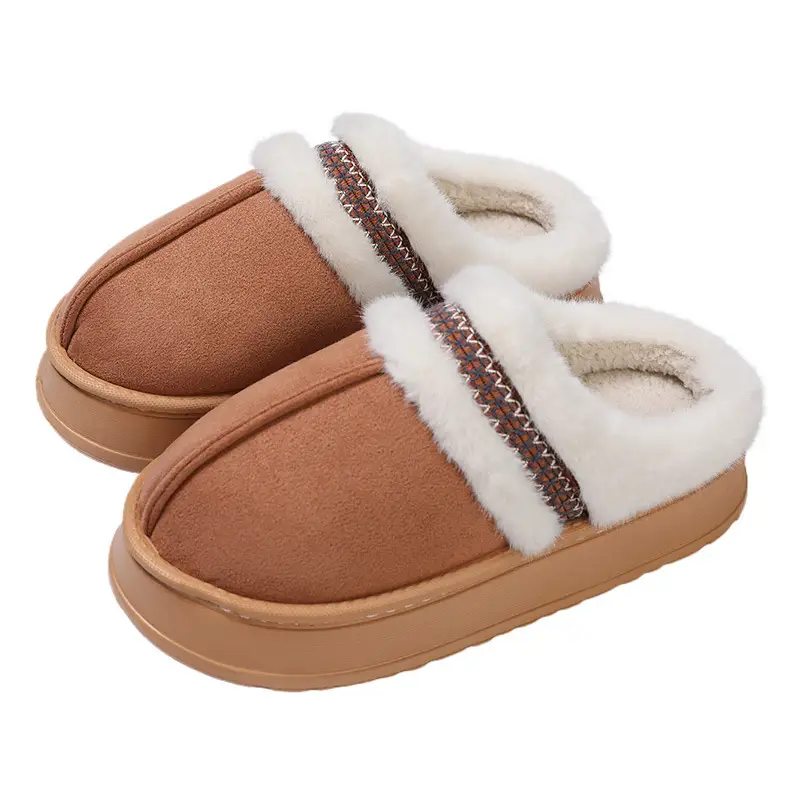Women Furry Slippers Winter Warm Cotton Non-Slip - Image 9
