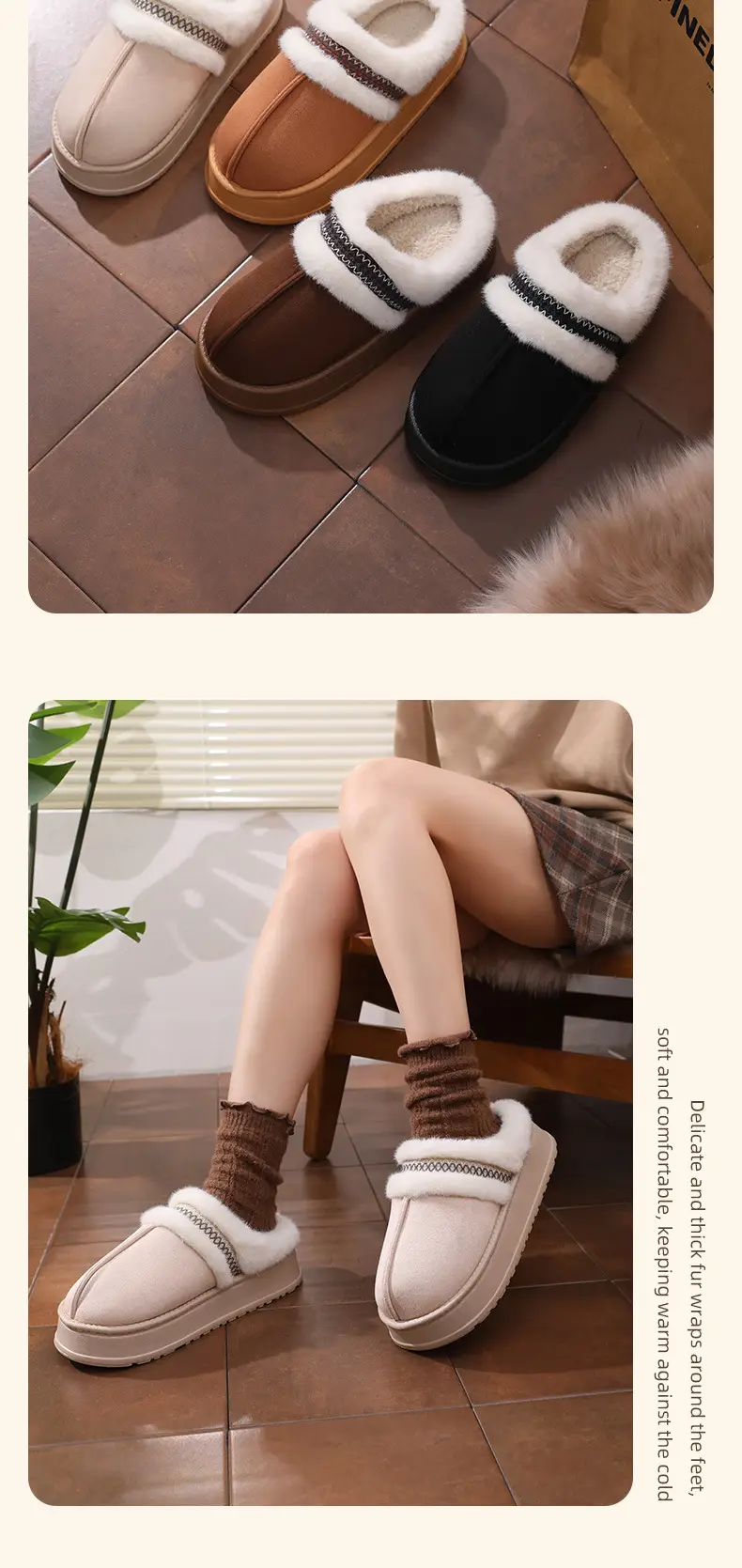 Women Furry Slippers Winter Warm Cotton Non-Slip — feature 9