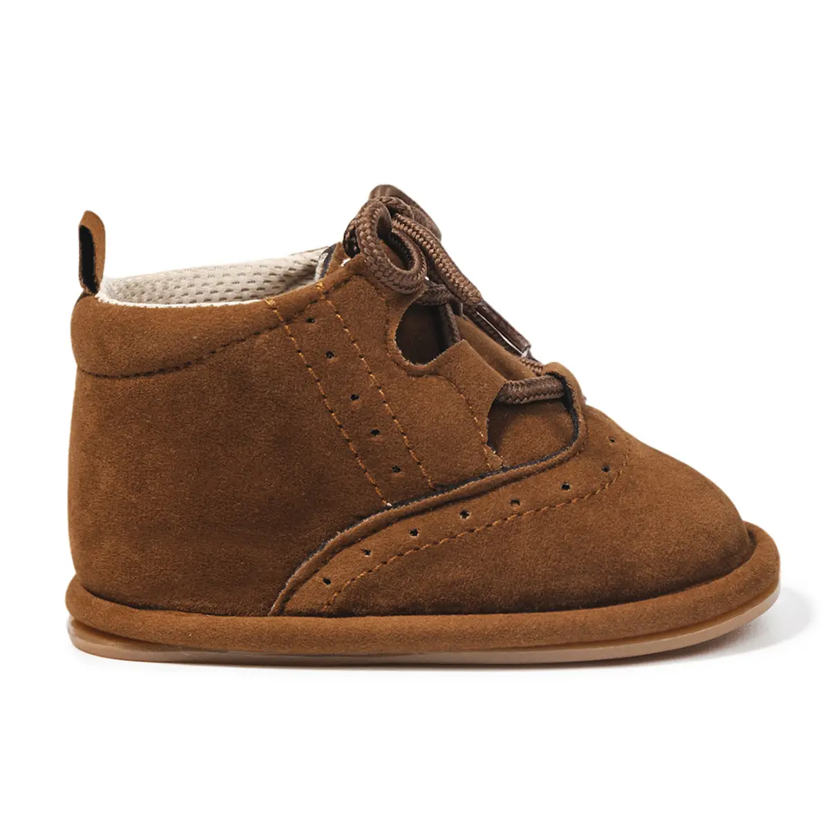 Brown Suede Lace-Up Baby Boots 0-1Yr Non-Slip — feature 11