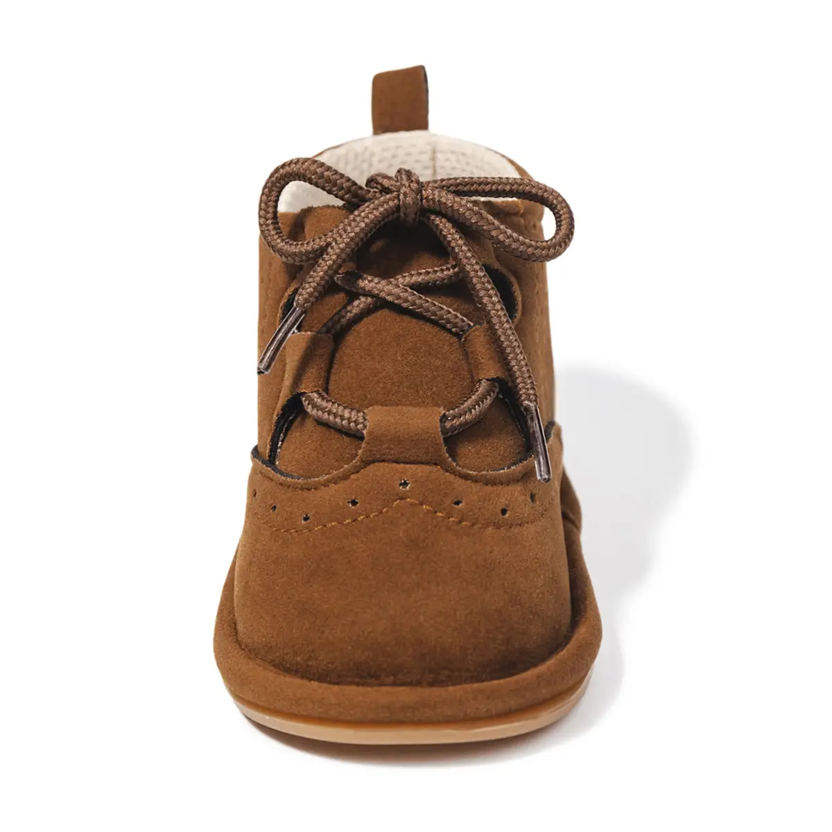 Brown Suede Lace-Up Baby Boots 0-1Yr Non-Slip — feature 13