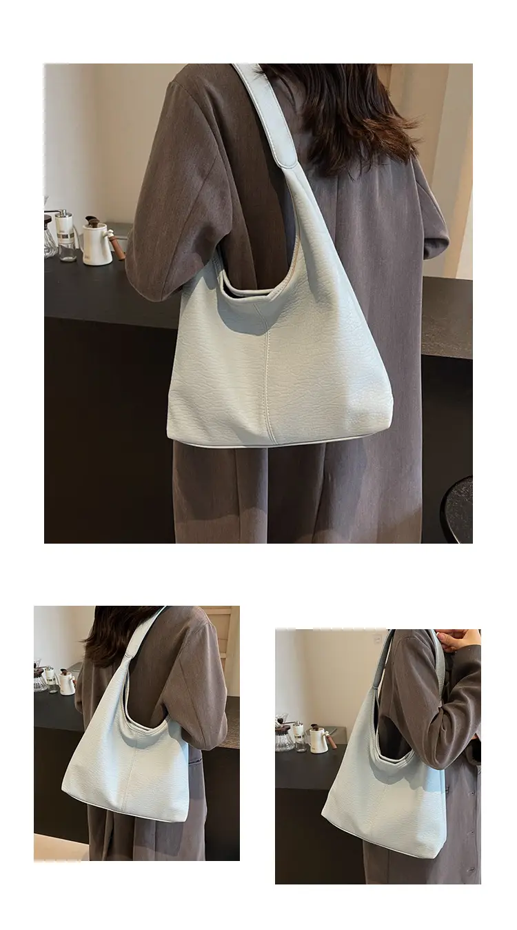 White Large-Capacity Soft-Sided Shoulder Bag — feature 10