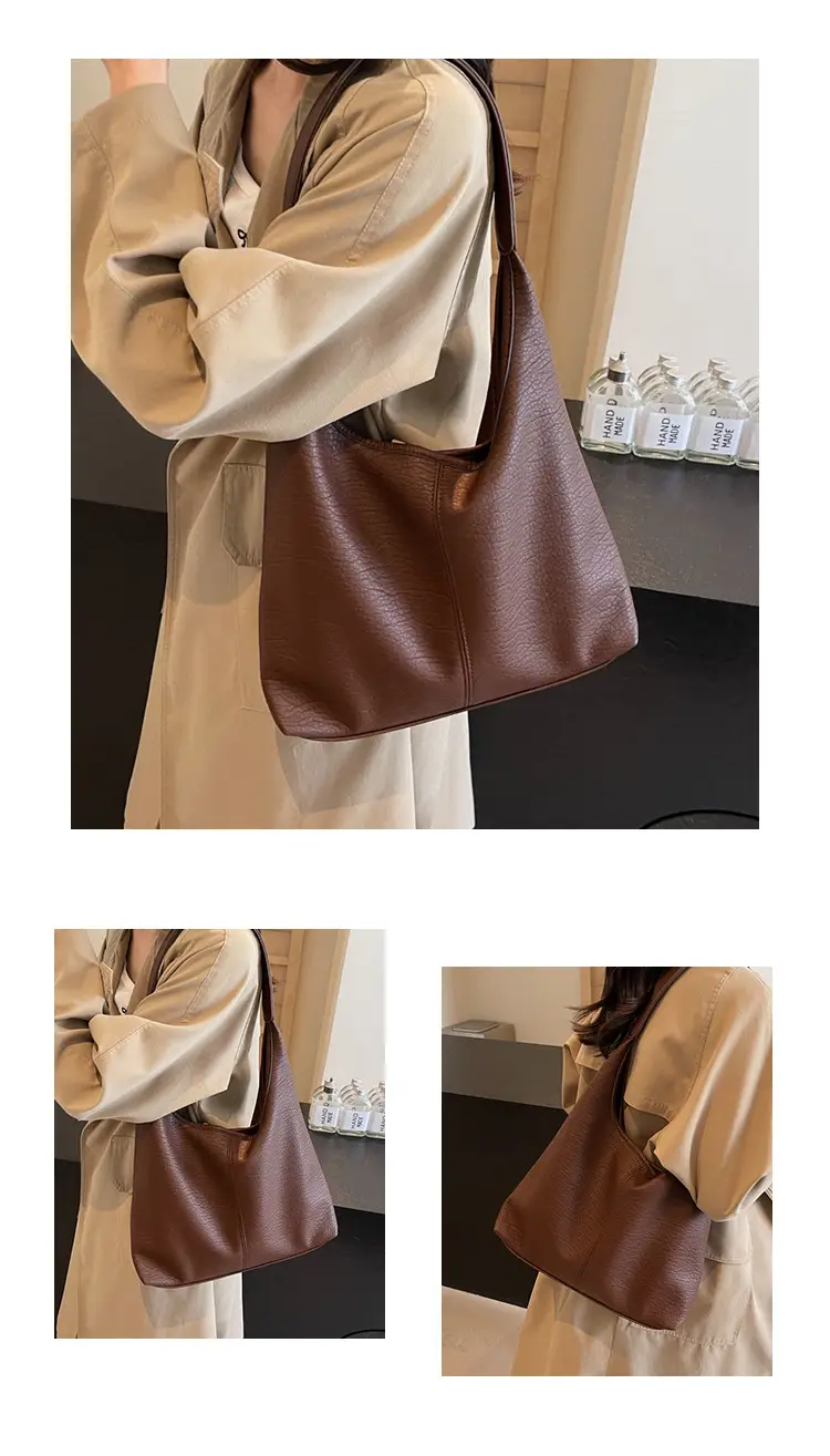 White Large-Capacity Soft-Sided Shoulder Bag — feature 11