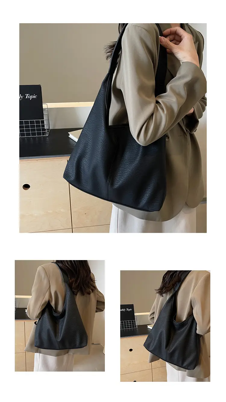 White Large-Capacity Soft-Sided Shoulder Bag — feature 14