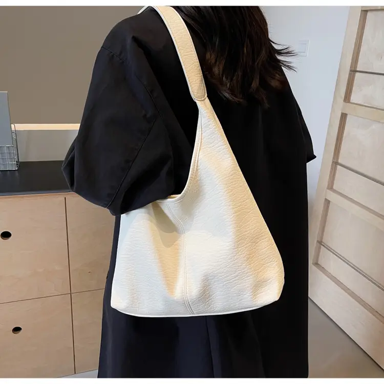 White Large-Capacity Soft-Sided Shoulder Bag — feature 25